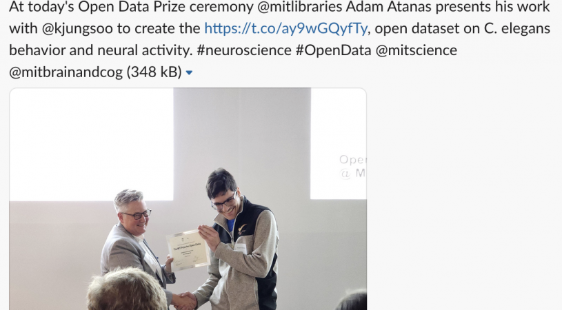 Adam Atanas Presents at Open Data Prize Ceremony – Flavell Lab